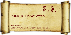Putnik Henrietta névjegykártya